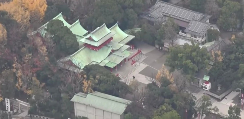 In diesem Shinto-Schrein in Tokio kam es am Donnerstag zu einem blutigen Schwert-Mord mit anschließendem Doppelsuizid.