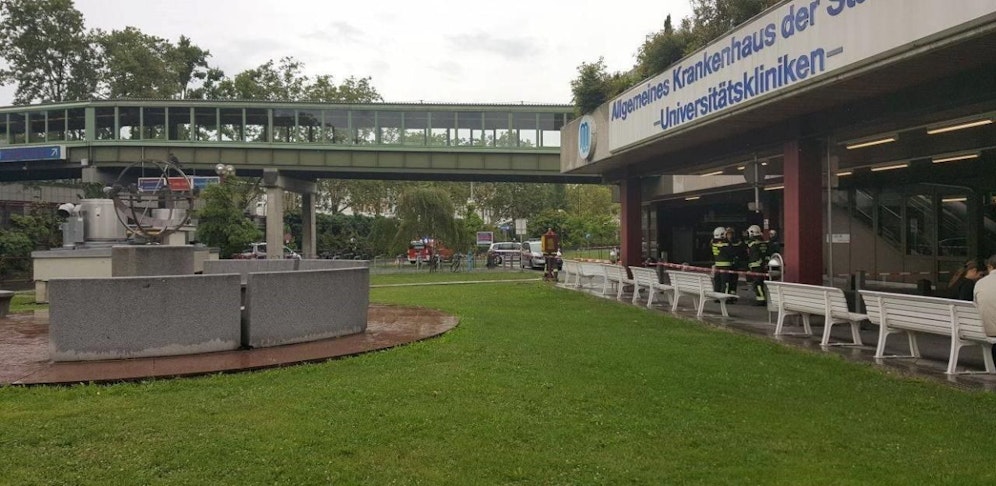 Die Station Michelbeuern-AKH wurde großräumig abgesperrt