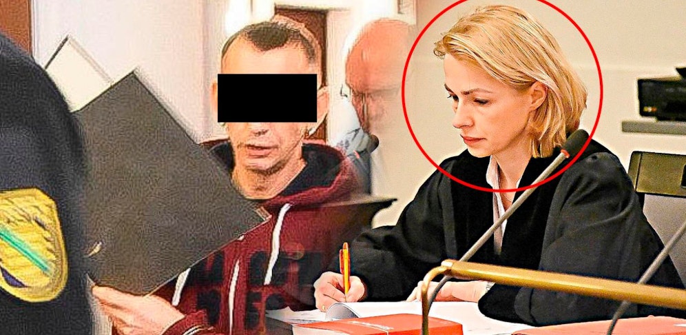 Der angeklagte Vater Rene H. und die Staatsanwältin Cornelia Heimer