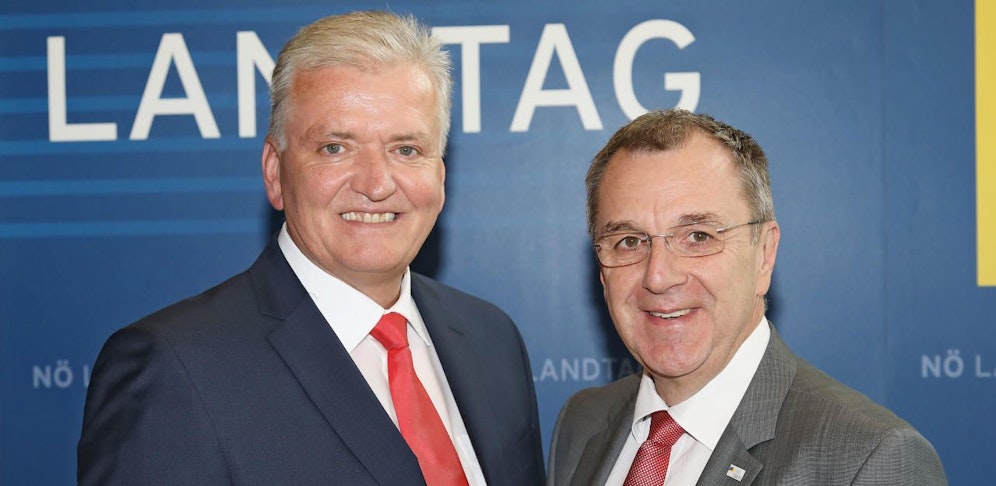 Franz Schnabl und Rupert Dworak informierten über die aktuellen Zahlen rund um das Asylwesen in NÖ.