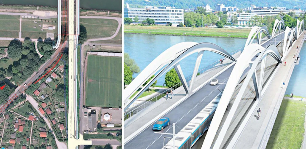 So sieht die zweite Schienenachse aus: Die Bim fährt ab der Eishalle unterirdisch.
