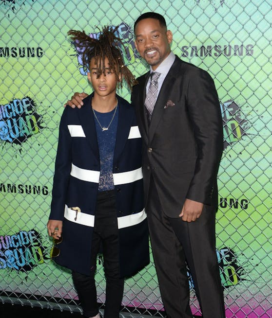 Will Smith mit seinem Sohn Jaden Smith bei der Premiere von &quot;Suicide Squad&quot;.