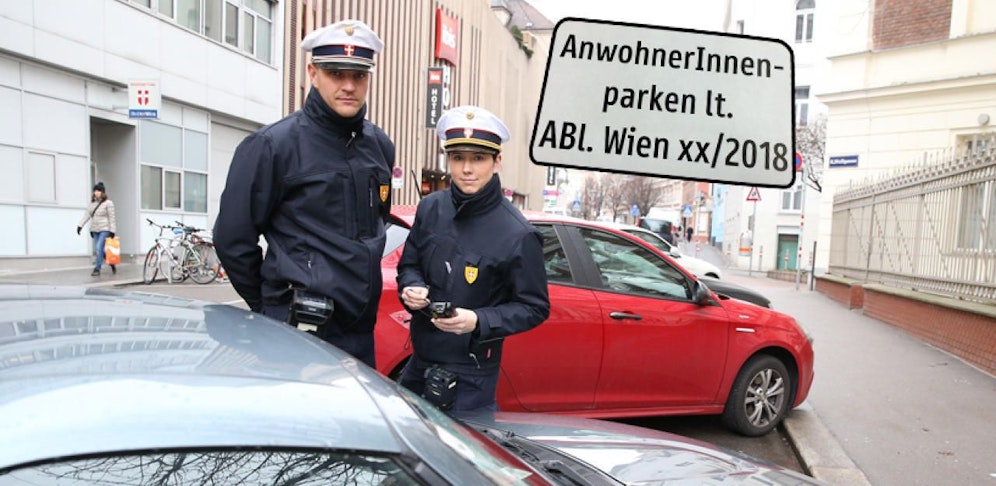 Die umstrittenen Taferln werden aufgestellt.