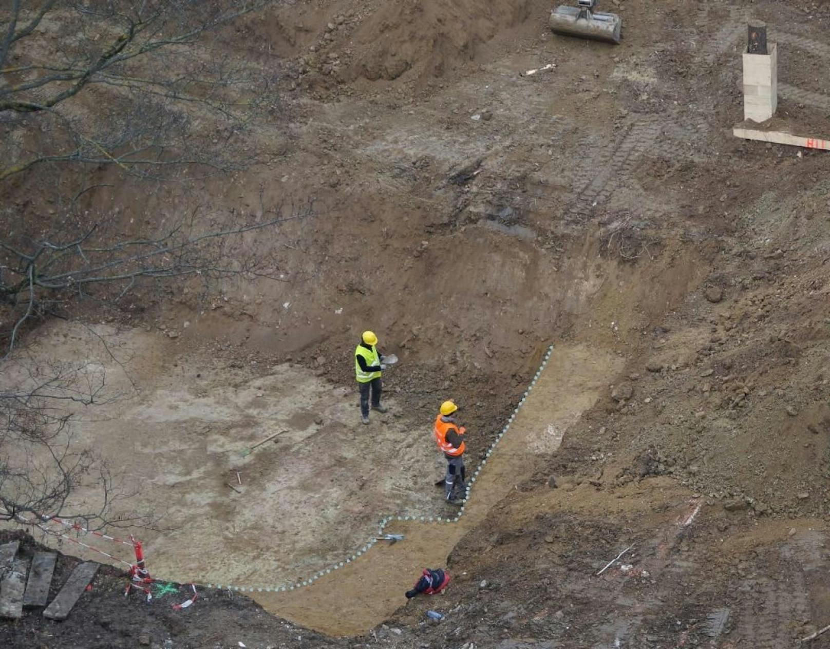 Bei Grabungen wurden im Dezember Teile barocker Wasserbecken gefunden. (c) Margarethe Müller
