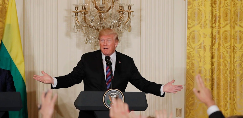 US-Präsident Donald Trump bei einer Pressekonferenz