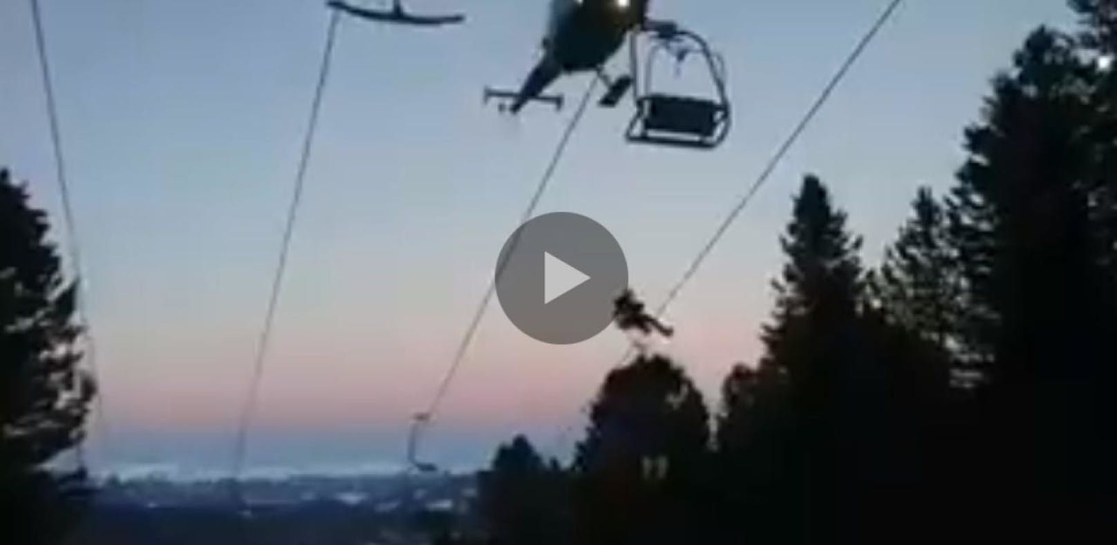 Video zeigt dramatische Bergung von Skifahrern