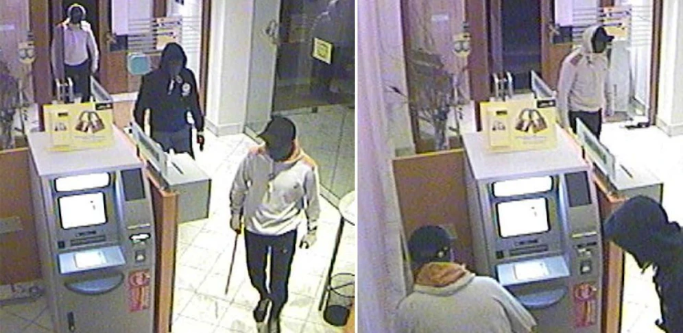 Die Männer brachen einen Bankomaten auf und stahlen das Geld