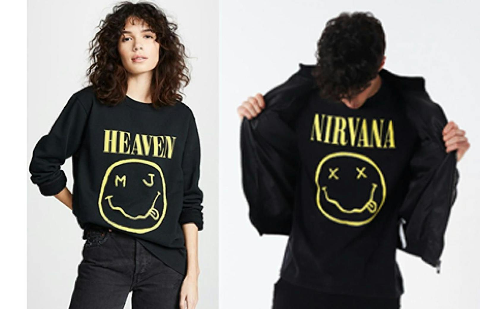Links das Shirt aus der &quot;Bootleg Redux Grunge&quot;-Kollektion von Marc Jacobs, rechts das klassische Nirvana-Shirt