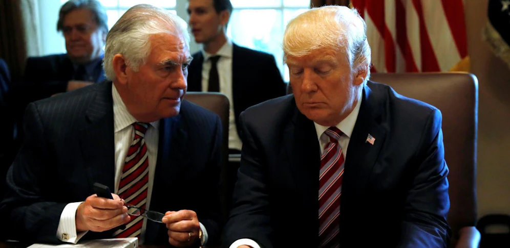 US-Außenminister Rex Tillerson (l.) und US-Präsident Donald Trump