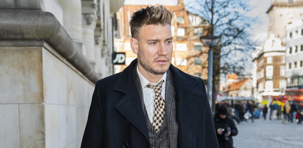 Nicklas Bendtner vor dem Prozess in Kopenhagen, bei dem er in erster Instanz zu 50 Tagen Haft verurteilt wurde.