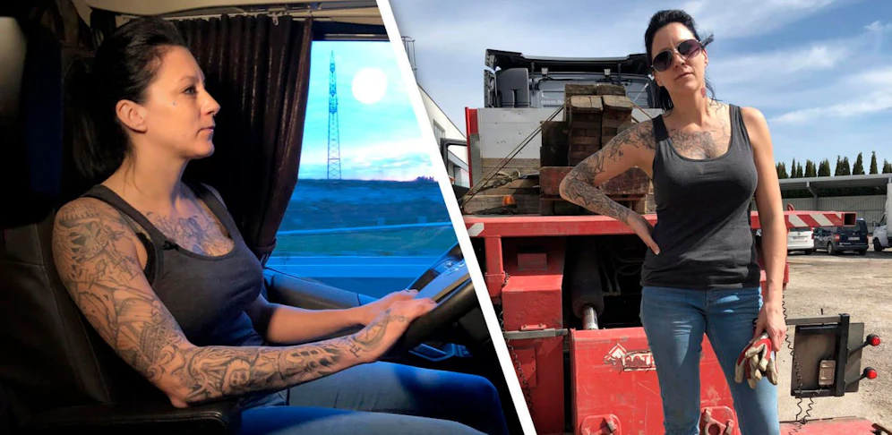 Patricia aus OÖ lenkt täglich einen 40 Tonner durch das Land. Sie ist ab Donnerstag in der neuen ATV-Serie "Truckerbabes" zu sehen. 