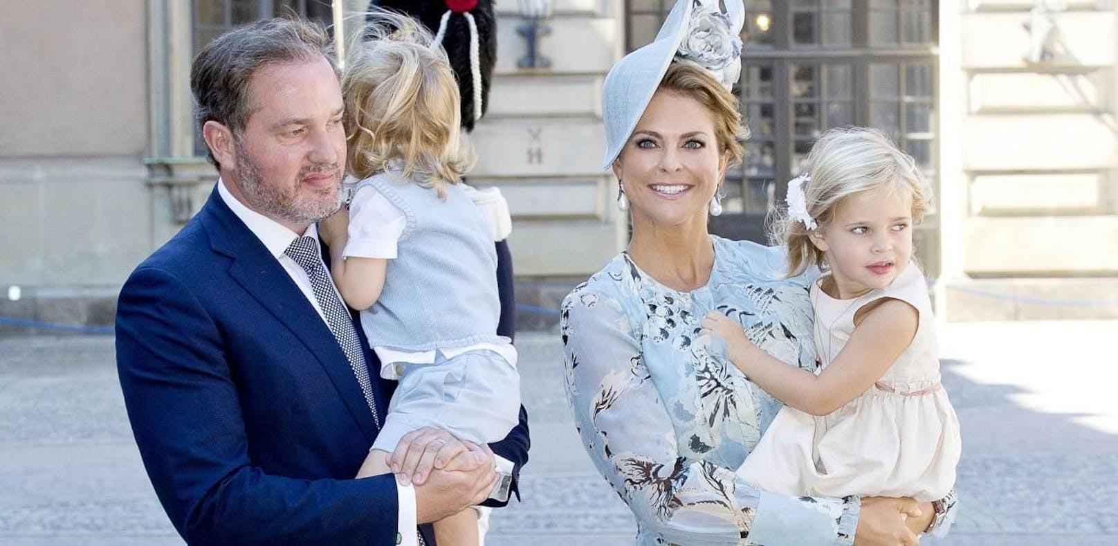 Prinzessin Madeleine von Schweden mit ihrem Ehemann Chris O'Neill und den beiden Kindern Nicolas und Leonore.