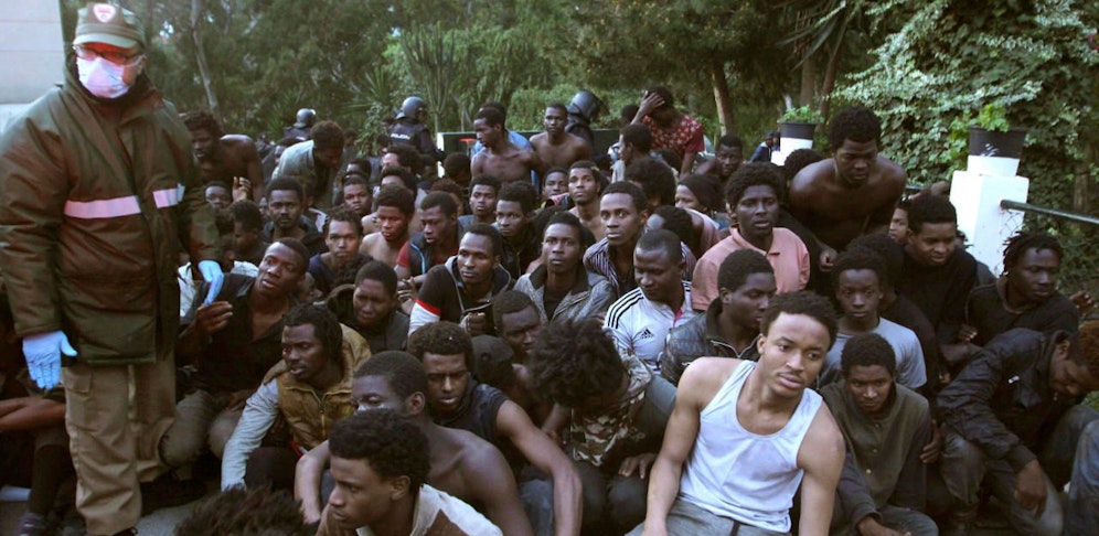 Migranten in der spanischen Enklave Ceuta, die in die EU wollen.