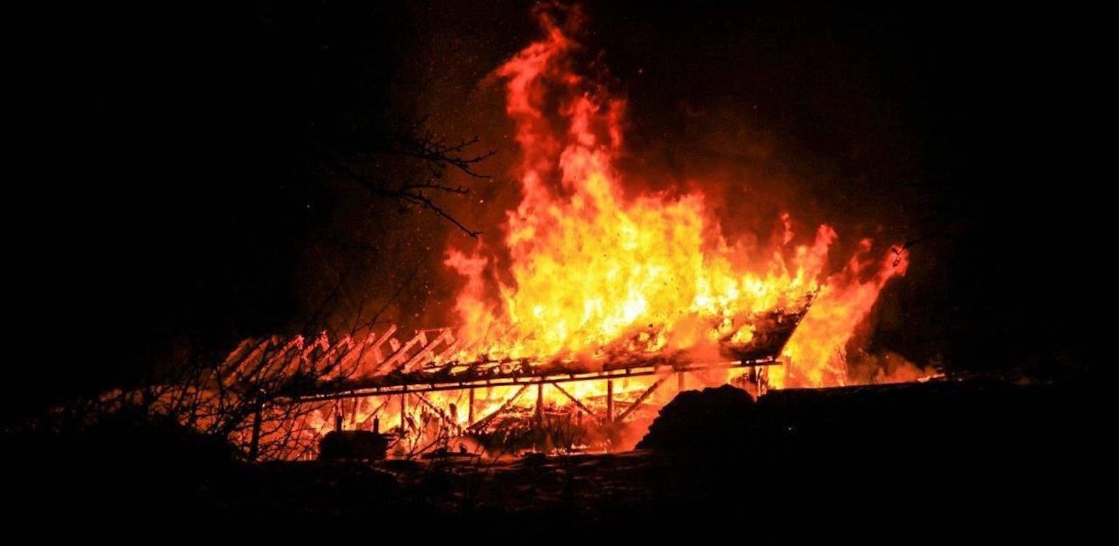 Feuerinferno: Halle brannte völlig nieder