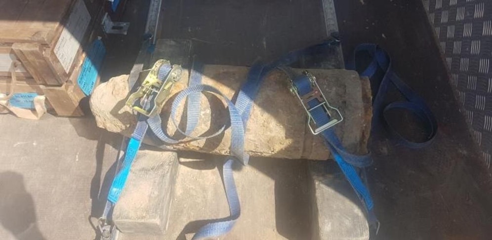 Der Entminungsdienst kümmerte sich um die circa 140 kg schwere Granate