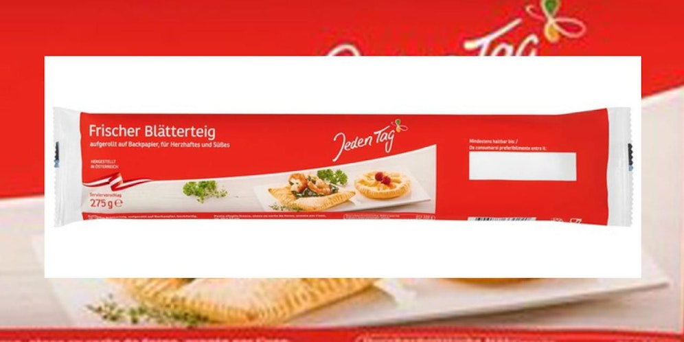 "Jeden Tag" Frischer Blätterteig 275 g wurde zurückgerufen