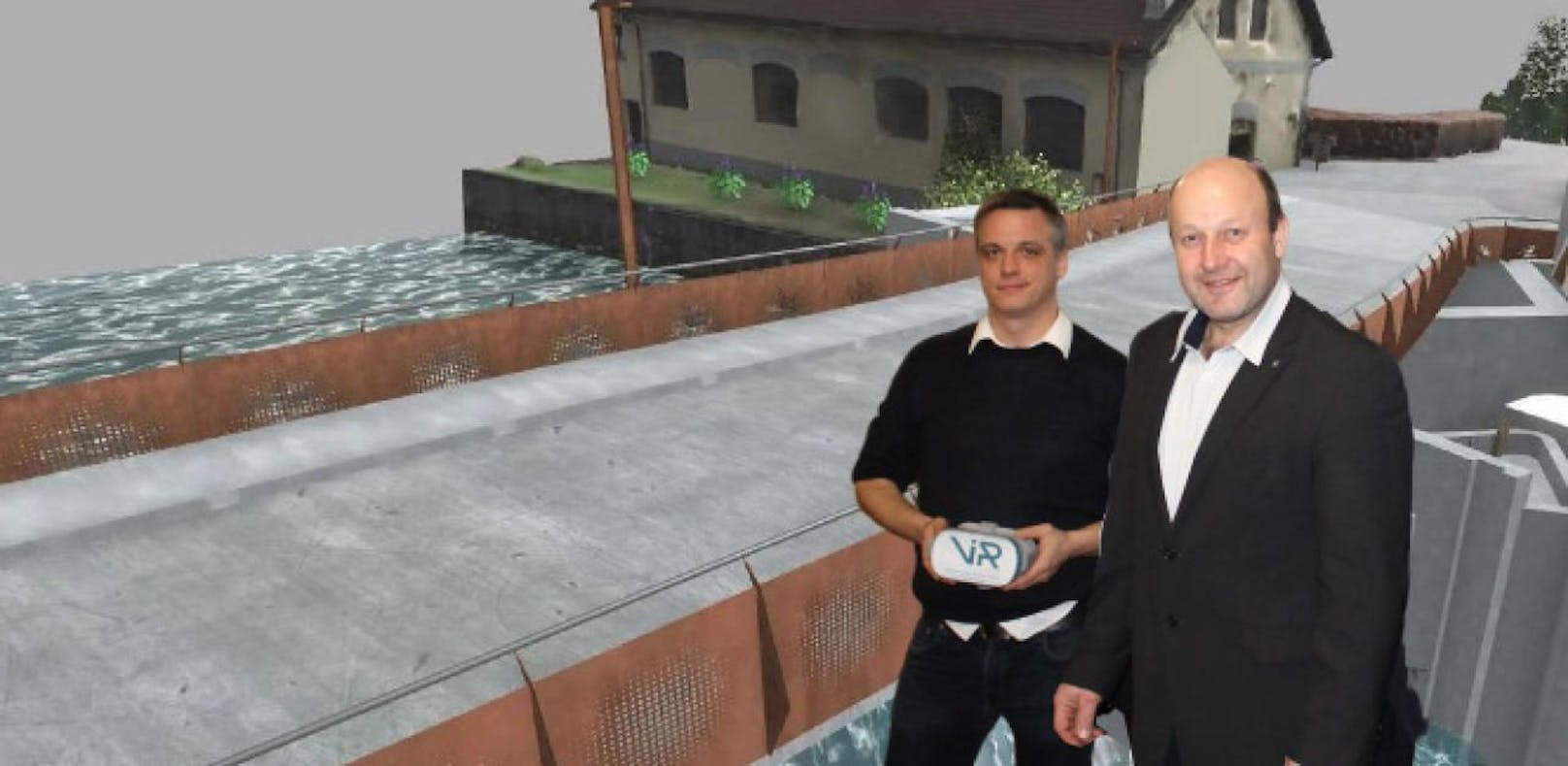 Konrad Gill (Virtual and Augmented Reality Systems GmbH) und Franz Aigner.