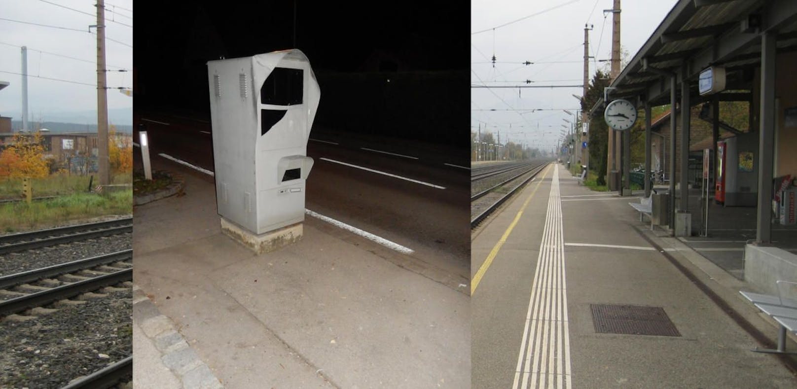 Zerstörungswut zu Halloween: Radargerät wurde gesprengt; am Bahnhof in Ternitz wurde mit Kunstblut herumgespritzt. 
