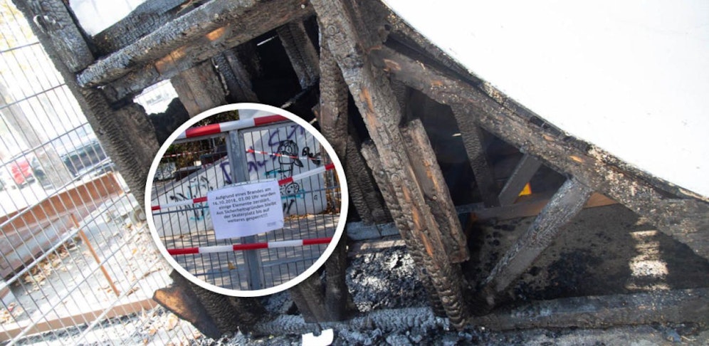 Das Holz unter der Rampe brannte ab. 