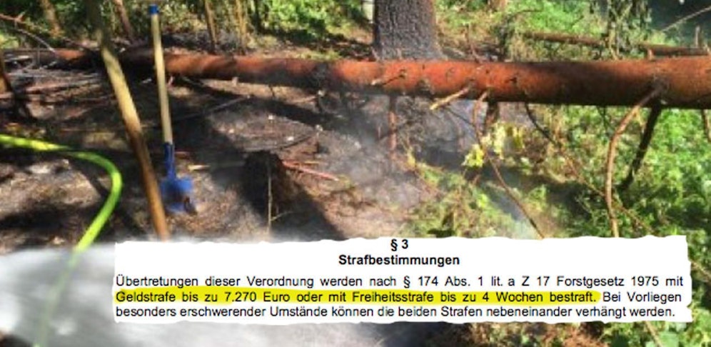 Wegen akuter Waldbrandgefahr drohen jetzt saftige Strafen, wie eine Verordnung der BH Schärding zeigt. 