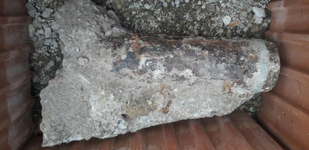 Die Sprenggranate aus dem Zweiten Weltkrieg.