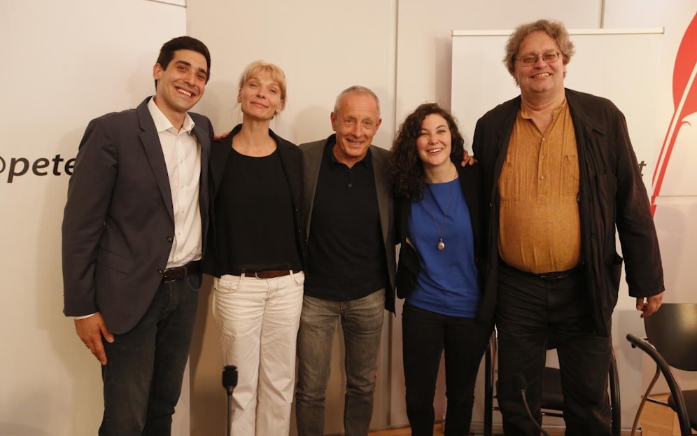Team der neuen Liste Peter Pilz: Sebastian Bohrn Mena, Maria Stern, Peter Pilz, Stephanie Cox, Peter Kolba