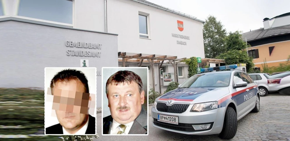 Bei der Attacke wurden Bürgermeister Josef Wiesinger (re.) und Amtsleiter Gerald H. verletzt