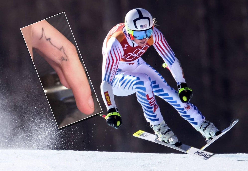 Speed-Queen Lindsey Vonn zeigt ihr Hai-Tattoo.