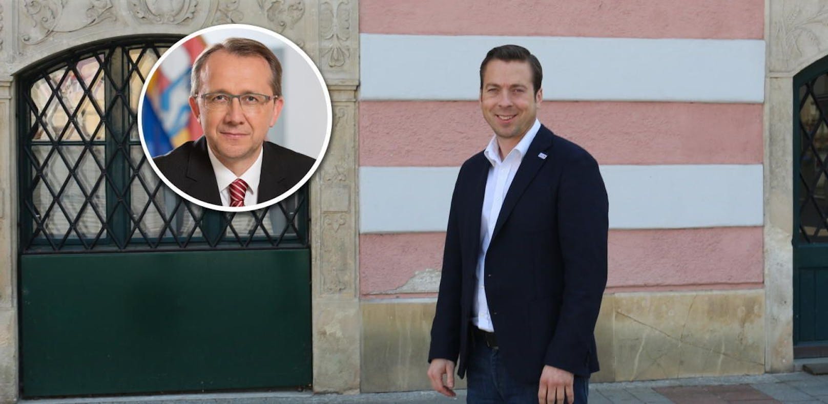 Otzelberger (re.) kritisiert Bürgermeister Stadler (li.) und seine SP.
