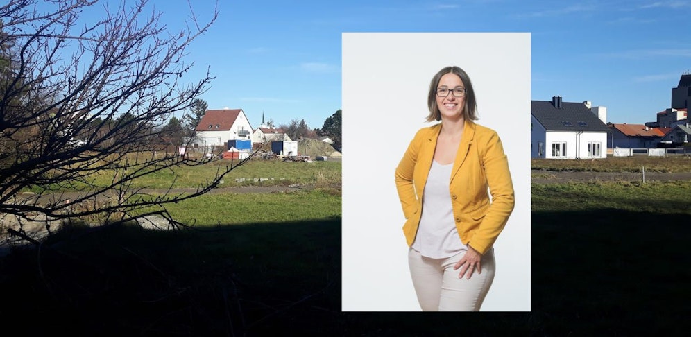 Monika Hobek-Zimmermann und Grundstück an der Möllersdorferstraße.