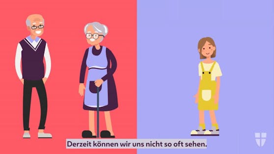 Das neue Video der Stadt Wien erklärt, wieso Kinder während der Coronakrise ihre Großeltern lieber nicht sehen sollten.