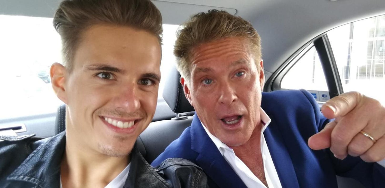 Ex-Mister Austria im Taxi mit David Hasselhoff