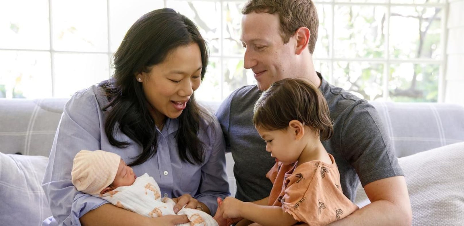 Damit ist die Familie nun also bald zu fünft! <strong>Mark Zuckerberg</strong> und seine (noch) drei Herzdamen.