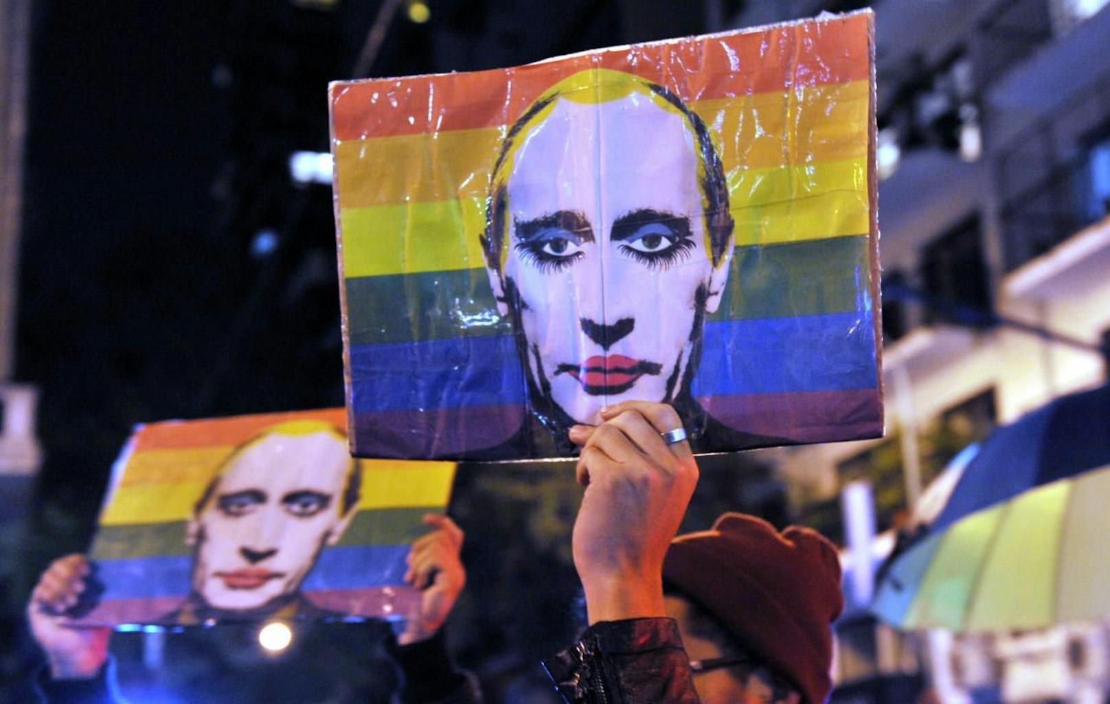 Putin als schwuler Clown: Ist es dieses Bild, das ab sofort in Russland verboten ist?