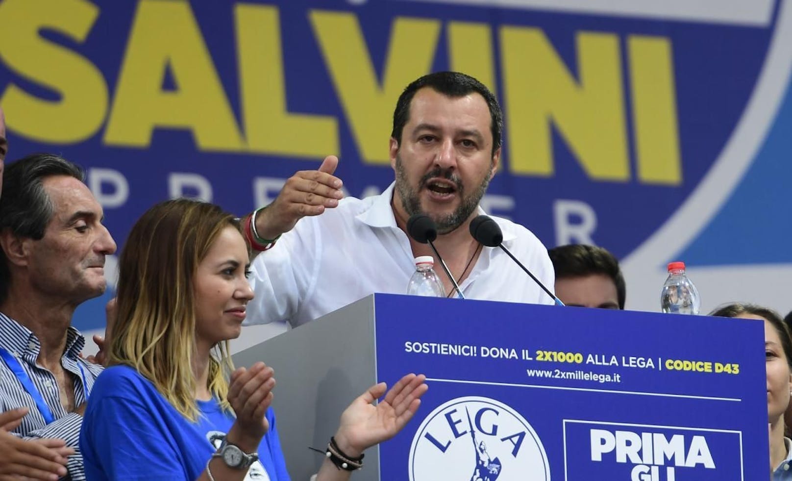 Der italienische Innenminister und Lega-Chef Matteo Salvini bei einer Veranstaltung