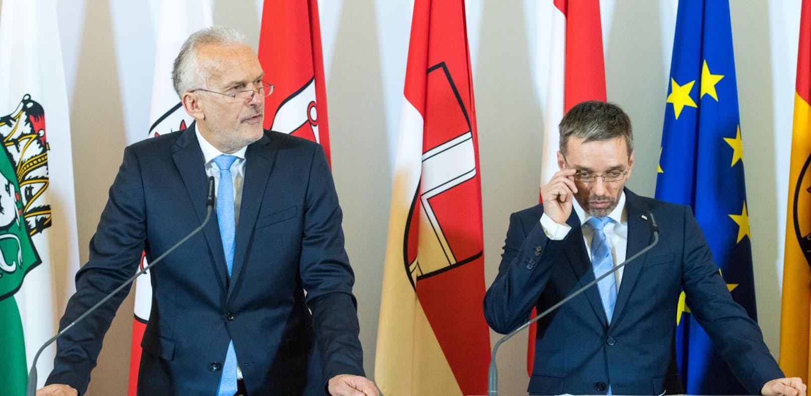 Uneinig: (v.l.) Justizminister Josef Moser (ÖVP) und Innenminister Herbert Kickl (FPÖ).  