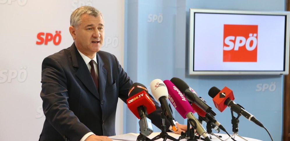 SPÖ-Bundesgeschäftsführer Georg Niedermühlbichler bei der Offenlegung des SP-Wahlkampfbudgets