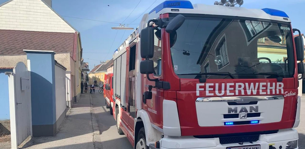 Die Feuerwehr am Einsatzort.