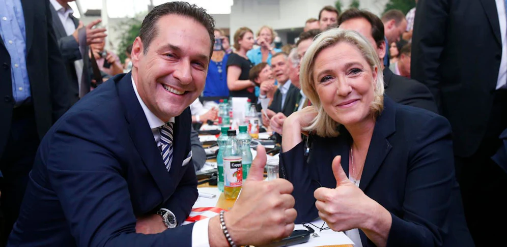 Heinz-Christian Strache (l.) und Marine LePen (r.). Archivbild.