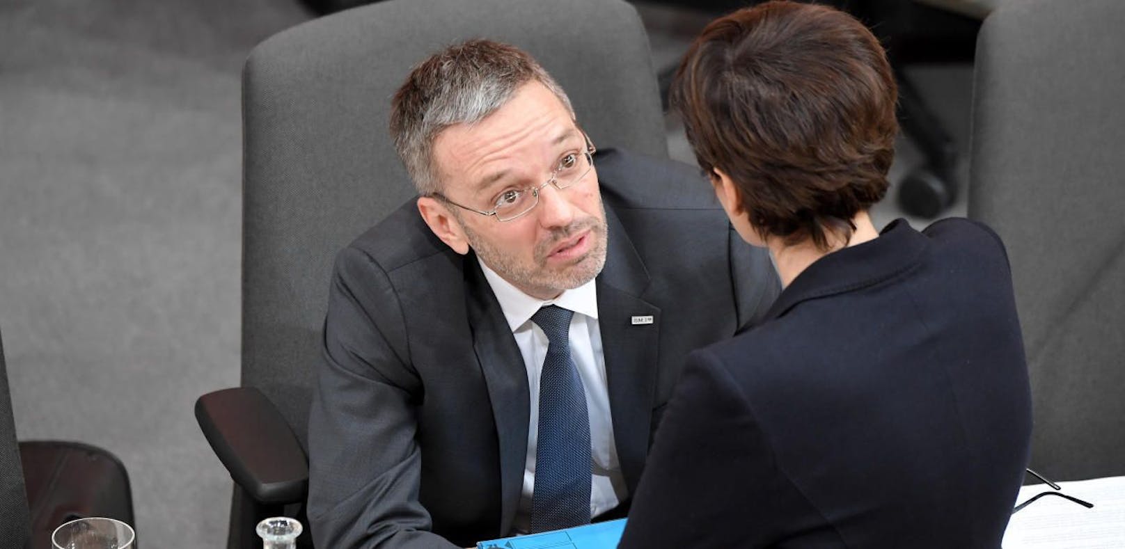 Herbert Kickl (FPÖ) und SPÖ-Chefin Pamela Rendi-Wagner im Parlament.
