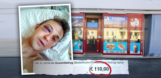 Gabriel P. (30) wurde vor dem Oberwarter Kebabstand übel zusammengeschlagen  und soll nun 110 Euro Strafe bezahlen.