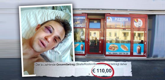 Gabriel P. (30) wurde vor dem Oberwarter Kebabstand übel zusammengeschlagen und soll nun 110 Euro Strafe bezahlen.