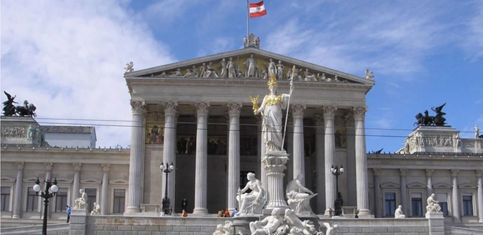 Polizeieinsatz beim Wiener Parlament. 
