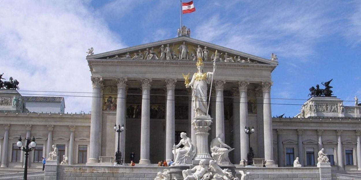 Polizeieinsatz beim Wiener Parlament. 