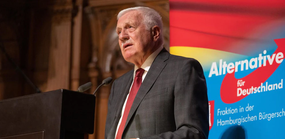 Der frühere tschechische Präsident Vaclav Klaus auf einer Veranstaltung der AfD (Alternative für Deutschland) - Archivbild