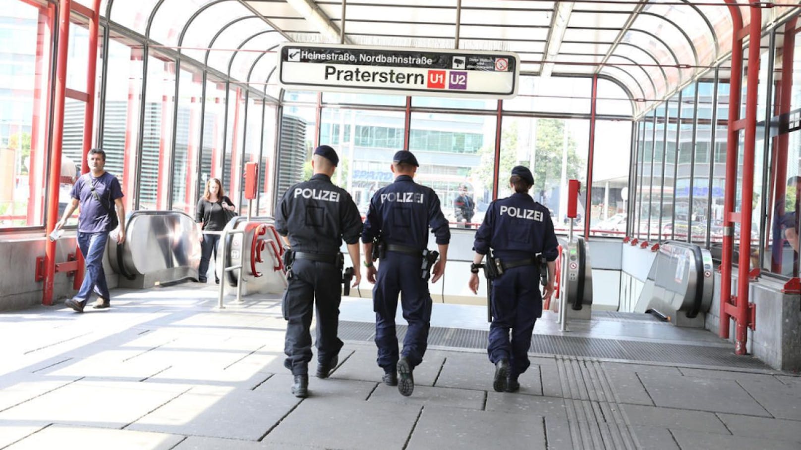 Polizeieinsatz am Praterstern in der Wiener Leopoldstadt.