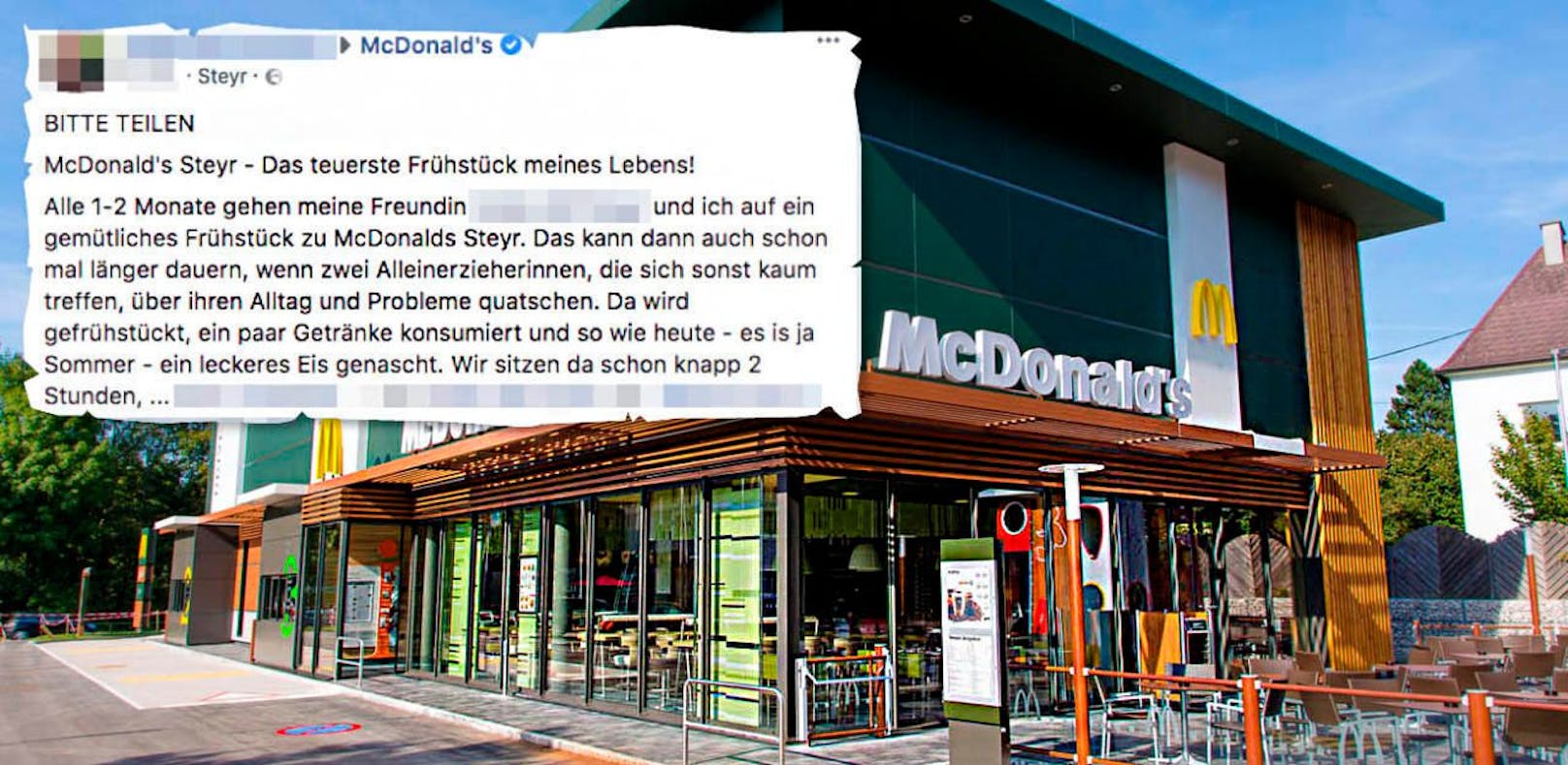 Eine Steyrerin musste Strafe zahlen, weil sie bei McDonald's zu lange frühstückte.