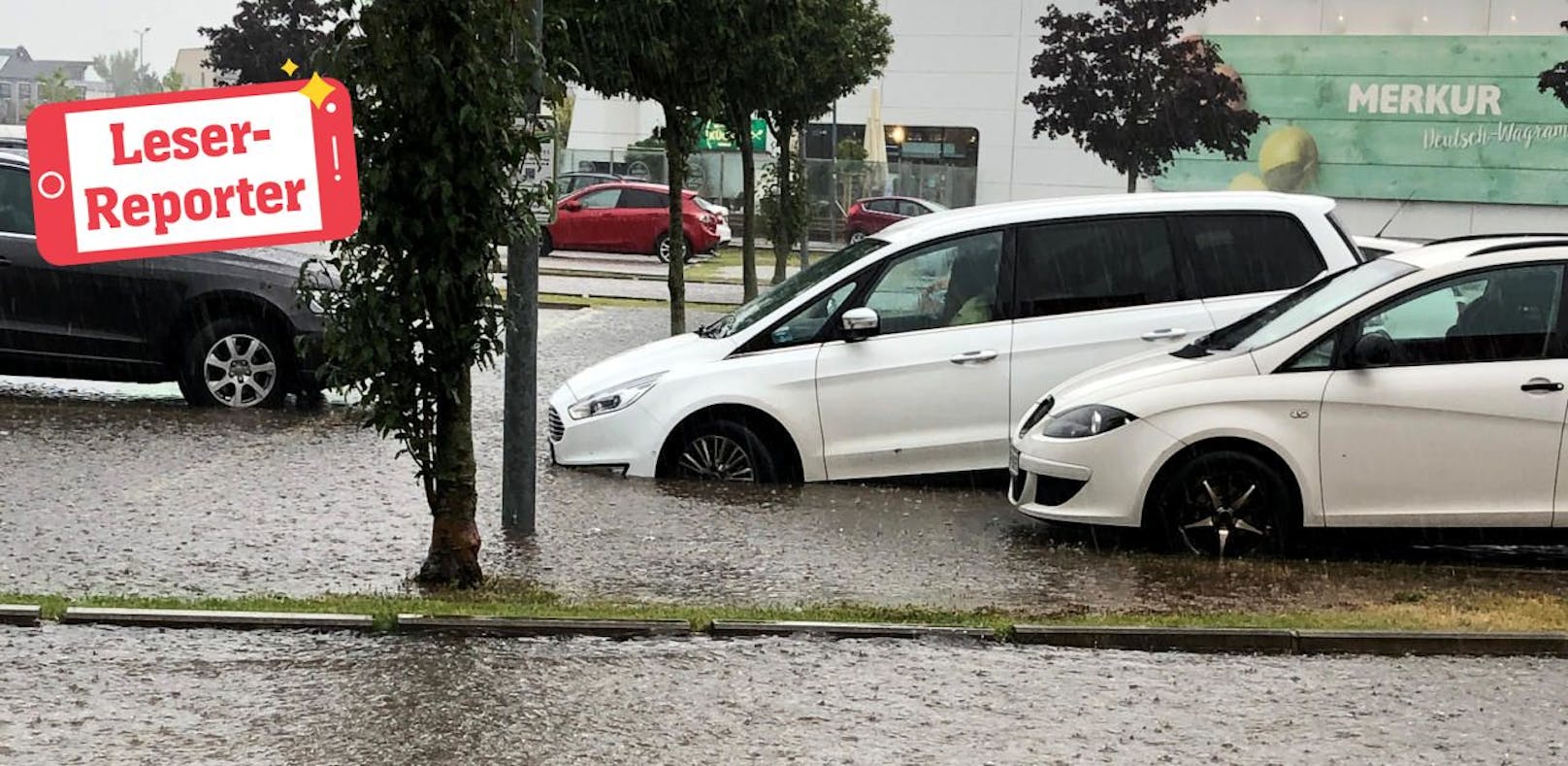 Am Samstag kam es zu Unwetterwarnungen in ganz Österreich. In Gänserndorf (NÖ) war der Regen so stark, dass ein Mann eine Vertiefung übersah.
