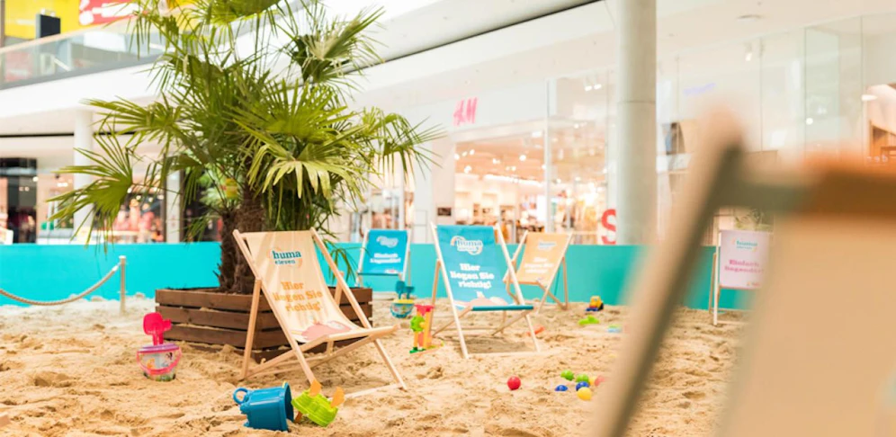 Die größte Indoor-Sandkiste Österreichs: Sommerliches Flair pur im HUMA ELEVEN für Klein und Groß.