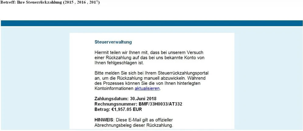 Vorsicht vor diesen Mails